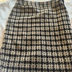 Ann Taylor Elegant Black and White Checkered Skirt
